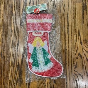 Shenandoah Fireside Collect Vintage Home Made Quilted Angel Christmas Stocking